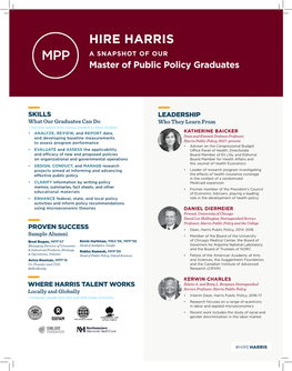HIRE HARRIS MPP a SNAPSHOT of OUR Master of Public Policy Graduates