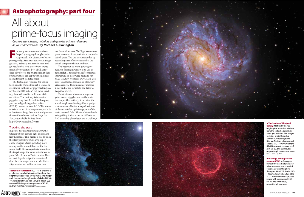 All About Prime-Focus Imaging Capture Star Clusters, Nebulae, and Galaxies Using a Telescope As Your Camera’S Lens