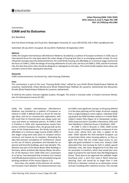 CIAM and Its Outcomes