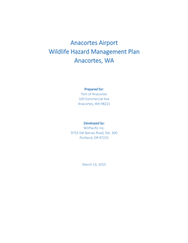 Anacortes Airport Wildlife Hazard Management Plan (March 2015)