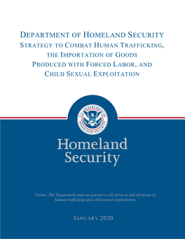 DHS Strategy to Combat Human Trafficking