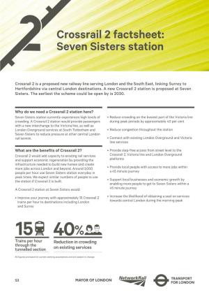 Crossrail 2 Factsheet: Seven Sisters Station Crossrail 2 Factsheet: Victoria Station