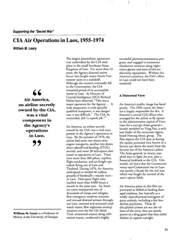 CIA Air Operations in Laos, 1955