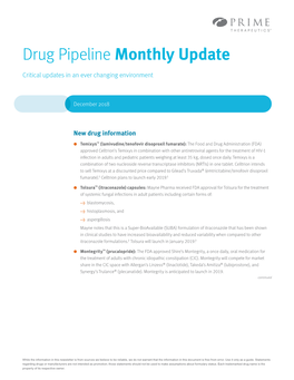 Drug Pipeline Monthly Update