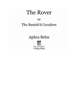 The Rover Or the Banish'd Cavaliers