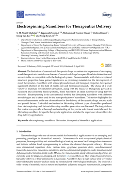 Electrospinning Nanofibers for Therapeutics Delivery