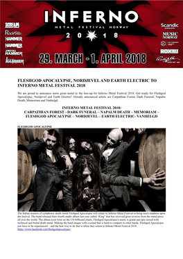 Fleshgod Apocalypse, Nordjevel and Earth Electric to Inferno Metal Festival 2018