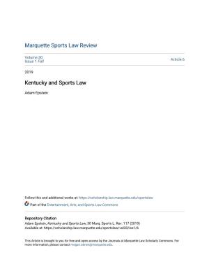 Kentucky and Sports Law