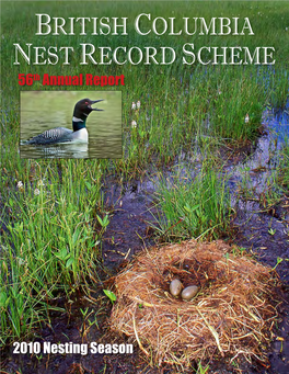 2010 Nesting Season British Columbia Nest Record Scheme