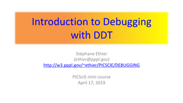 Introduction to Debugging with DDT