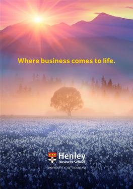 Where Business Comes to Life. More Than Just a Business School