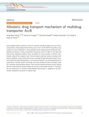 Allosteric Drug Transport Mechanism of Multidrug Transporter Acrb