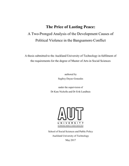 The Price of Lasting Peace: a Two-Pronged Analysis of the Development Causes of Political Violence in the Bangsamoro Conflict
