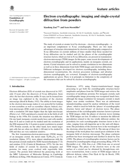 Electron Crystallography: Imaging and Single-Crystal Diffraction from Powders