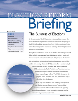 The Business of Elections Introduction