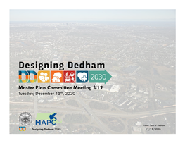 Master Plan Committee Meeting #12 Tuesday, December 15Th, 2020