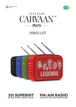 Carvaan Mini 2,0 Songlist