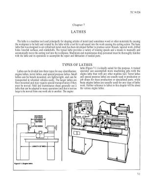 Lathes Types of Lathes