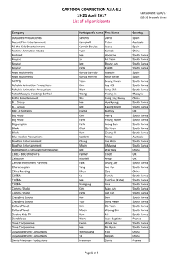 2017-List of Participants CONNECTION.Xlsx