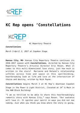 KC Rep Opens &#8216;Constellations