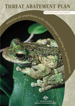 INFECTION of AMPHIBIANS with CHYTRID FUNGUS RESULTING in CHYTRIDIOMYCOSIS Department of the Environment and Heritage