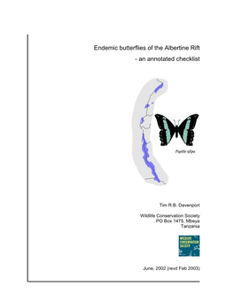 Endemic Butterflies of the Albertine Rift