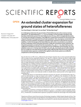 An Extended Cluster Expansion for Ground States of Heterofullerenes Yun-Hua Cheng1, Ji-Hai Liao1, Yu-Jun Zhao1,2 & Xiao-Bao Yang1,2