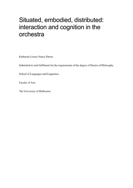 Interaction and Cognition in the Orchestra