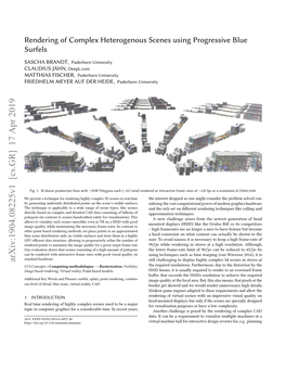 Rendering of Complex Heterogenous Scenes Using Progressive Blue Surfels