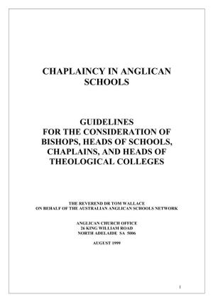 Chaplaincy in Anglican Schools