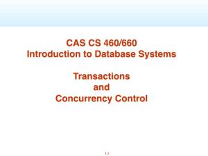 CAS CS 460/660 Introduction to Database Systems Transactions