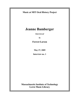 Jeanne Bamberger