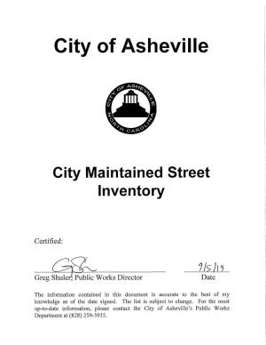 City Maintained Street Inventory