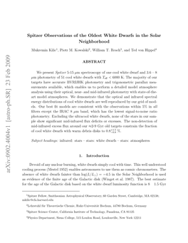 Spitzer Observations of the Oldest White Dwarfs in the Solar