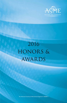 ASME Honors & Awards Program 2016