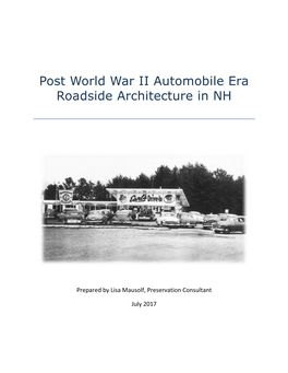 Post World War II Automobile Era Roadside Architecture in NH