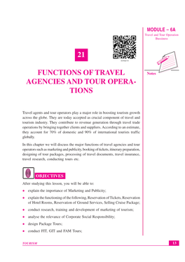 21 Functions of Travel Agencies and Tour