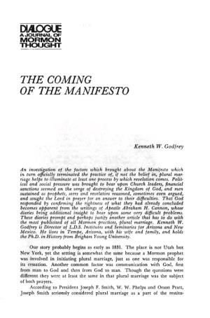 The Coming of the Manifesto