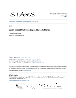 Union Impact on Police Expenditures in Florida