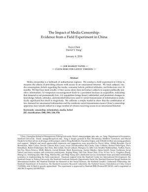 The Impact of Media Censorship: Evidence from a Field Experiment in China