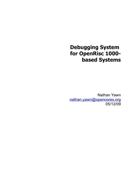 Debugging System for Openrisc 1000- Based Systems