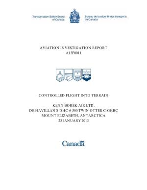Aviation Investigation Report A12Q0161