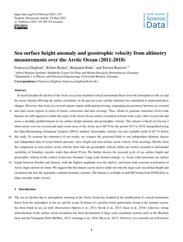 Sea Surface Height Anomaly and Geostrophic Velocity from Altimetry