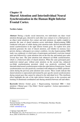 Shared Attention and Interindividual Neural Synchronization in the Human Right Inferior Frontal Cortex