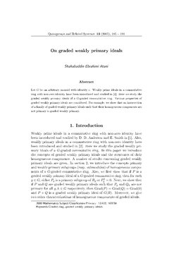 On Graded Weakly Primary Ideals 1. Introduction