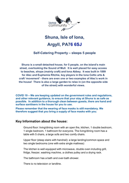 Shuna, Isle of Iona, Argyll, PA76 6SJ