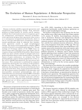 The Evolution of Human Populations: a Molecular Perspective