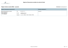 Agences D'assurances Sociales Du Canton De Vaud