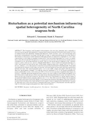 Bioturbation As a Potential Mechanism Influencing Spatial Heterogeneity of North Carolina Seagrass Beds