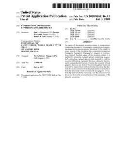 (12) Patent Application Publication (10) Pub. No.: US 2008/01601 16 A1 Li Et Al